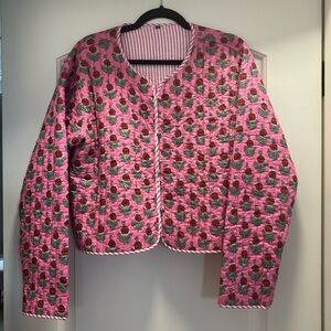 Handmade pink quilted jacket reversible